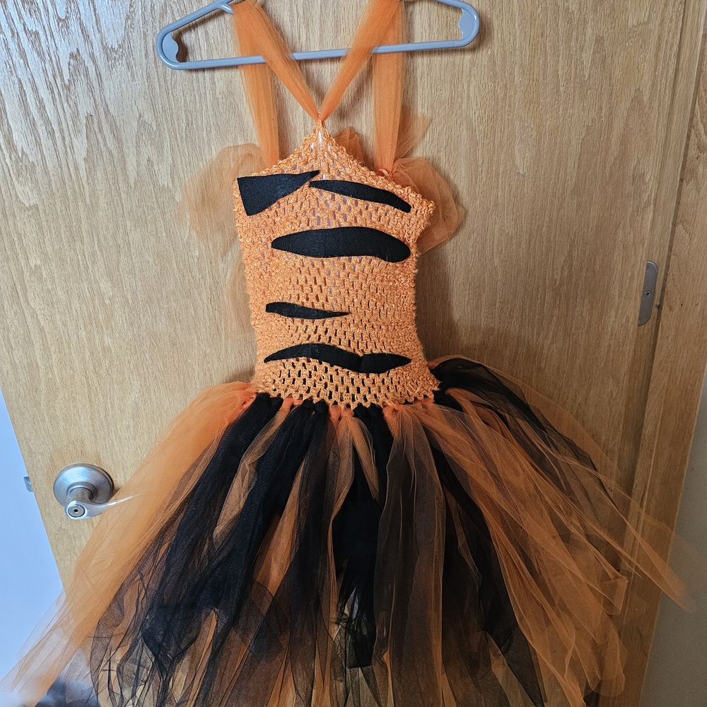 Orange and Black Kids Costume Dress